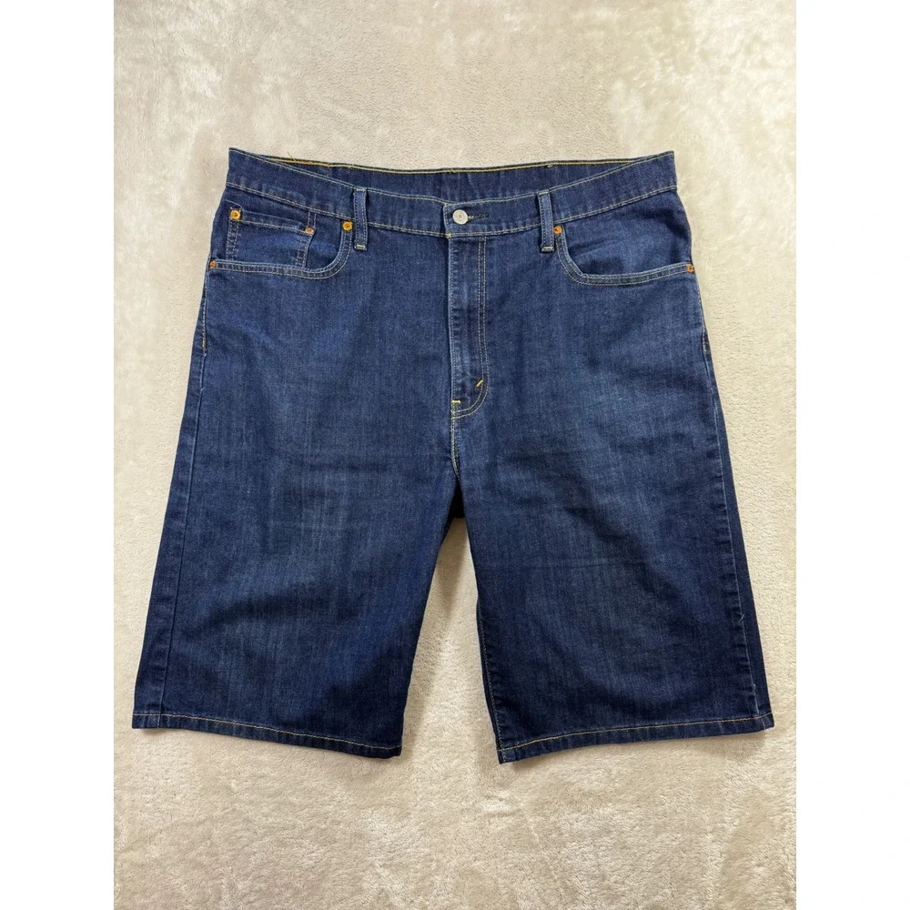 Levi's Mens 569 Loose Straight Dark Wash Blue Denim Shorts W38 Meas: 38x11.5